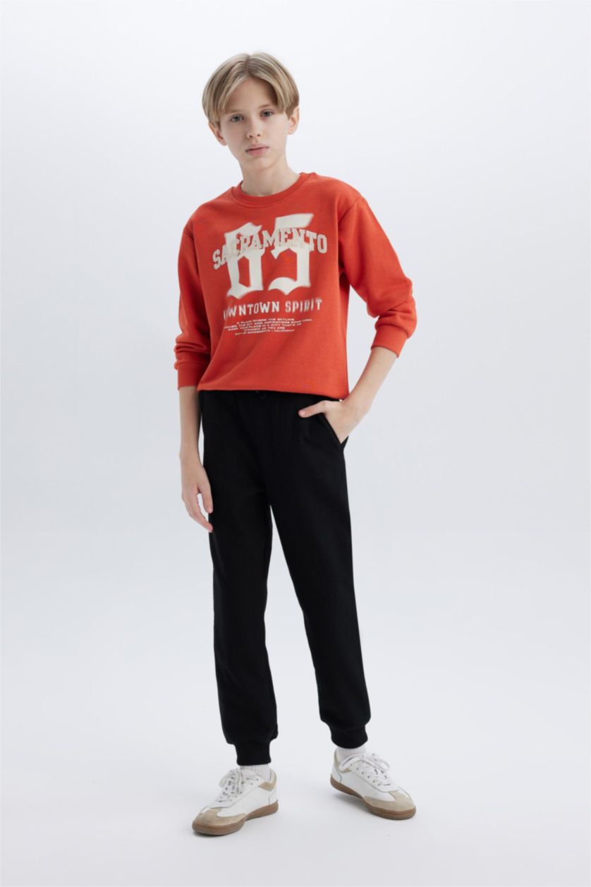 Erkek Çocuk - Genç Erkek Siyah Beli Lastikli Pike 2'li Eşofman Altı Erkek Çocuk