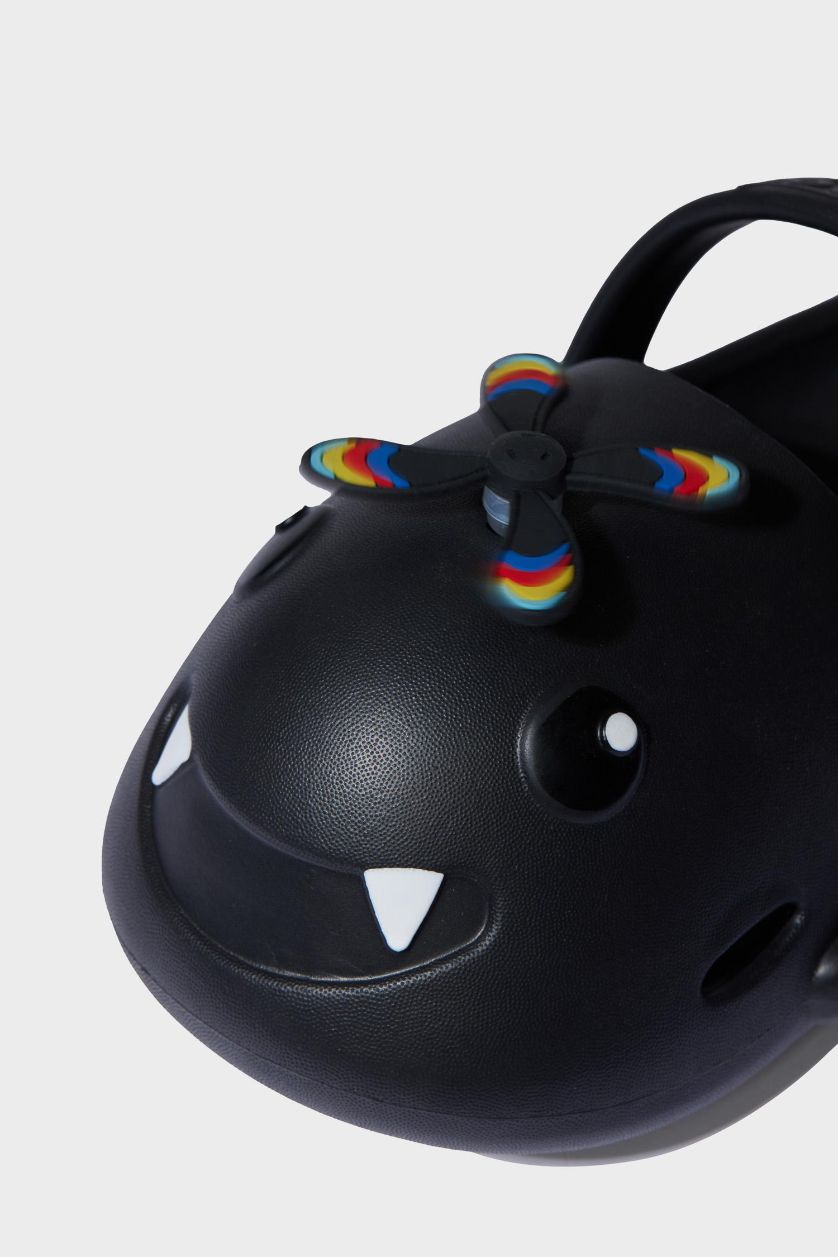 Erkek Çocuk - Genç Erkek Siyah Düz Taban Eva Sandalet Erkek Çocuk