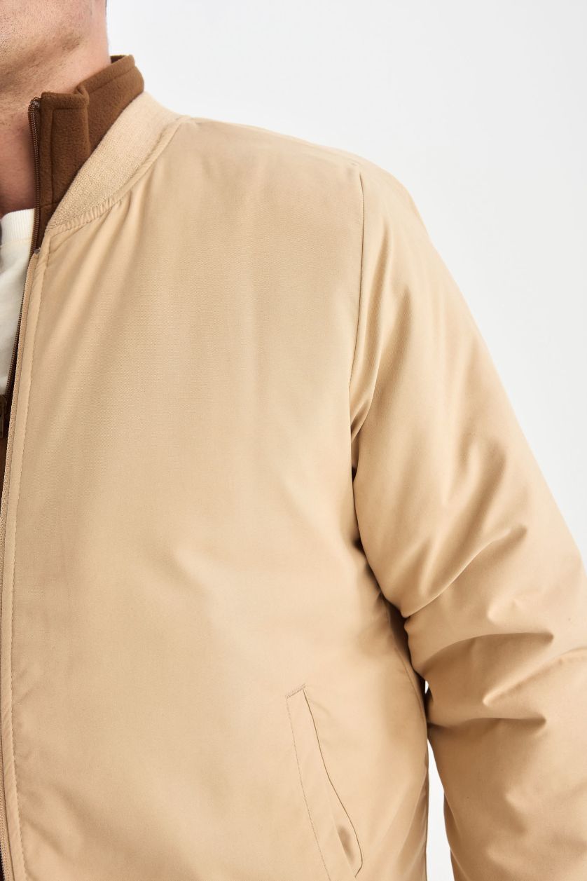 رجال فيزوني داكن جاكيت بومبر خفيف قصة عادية طارد للماء وياخة كوليج