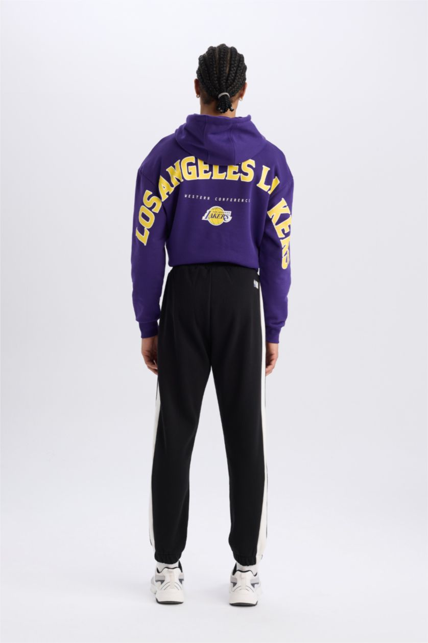 MAN Black DeFactoFit NBA Los Angeles Lakers Standard Fit Pocket Thick Sports Joggers