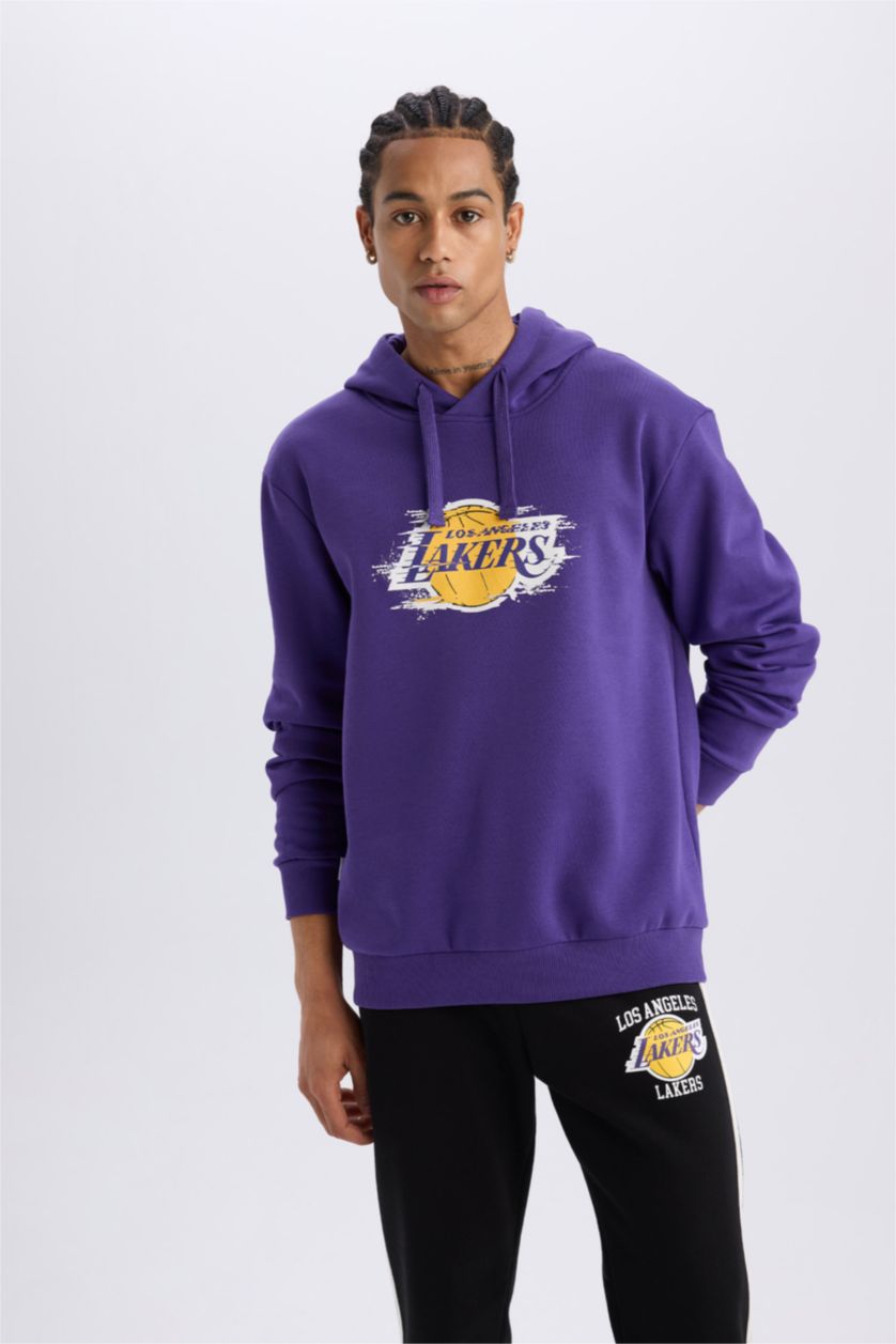 Erkek Koyu Mor Standart Fıt Kalın Sweatshirt Kumaşı Sweatshirt