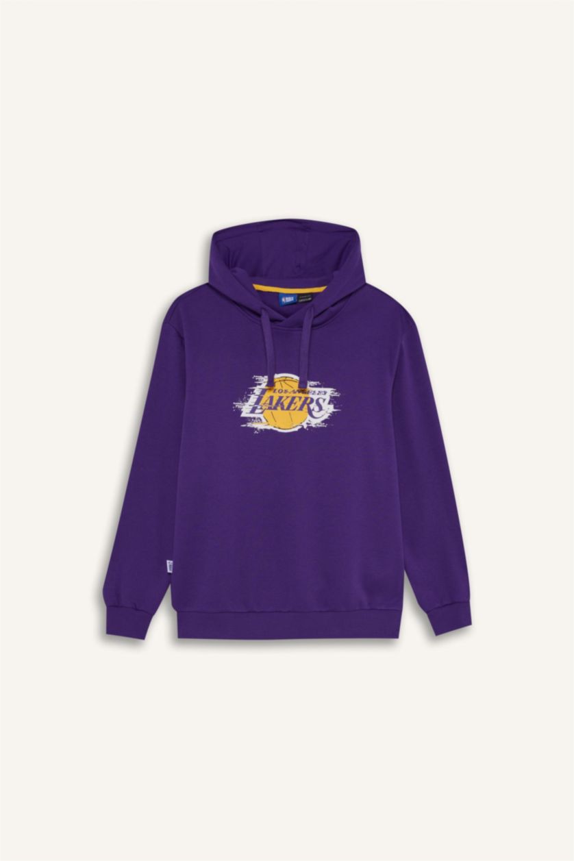 Erkek Koyu Mor Standart Fıt Kalın Sweatshirt Kumaşı Sweatshirt