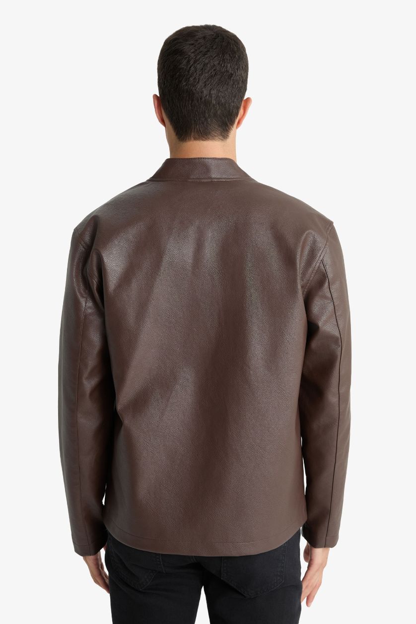 Erkek Kahve Su İtici Slim Fıt Mont