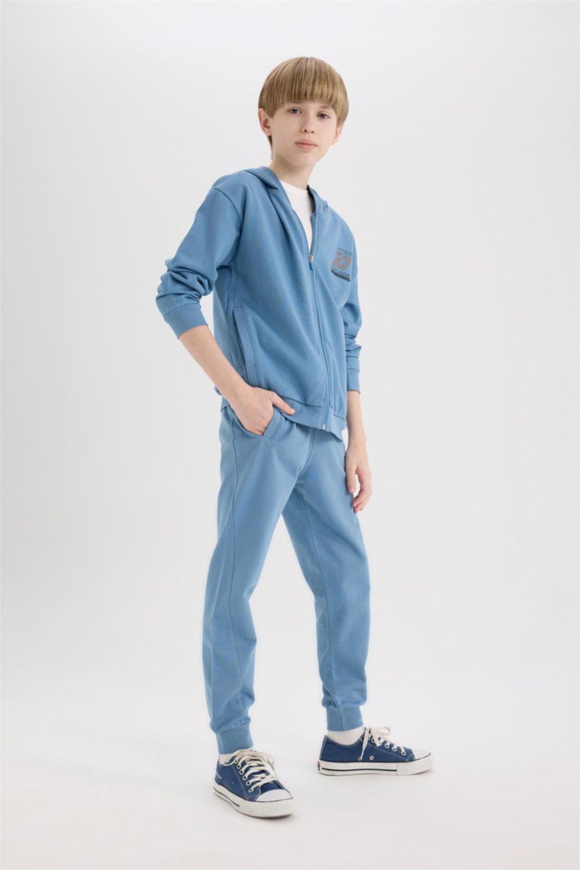 Boys & Teens Indigo Boy Regular Fit Slogan Printed Sweatpants