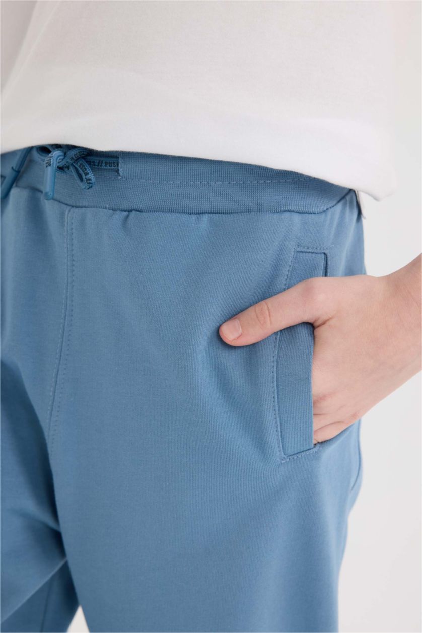 Boys & Teens Indigo Boy Regular Fit Slogan Printed Sweatpants