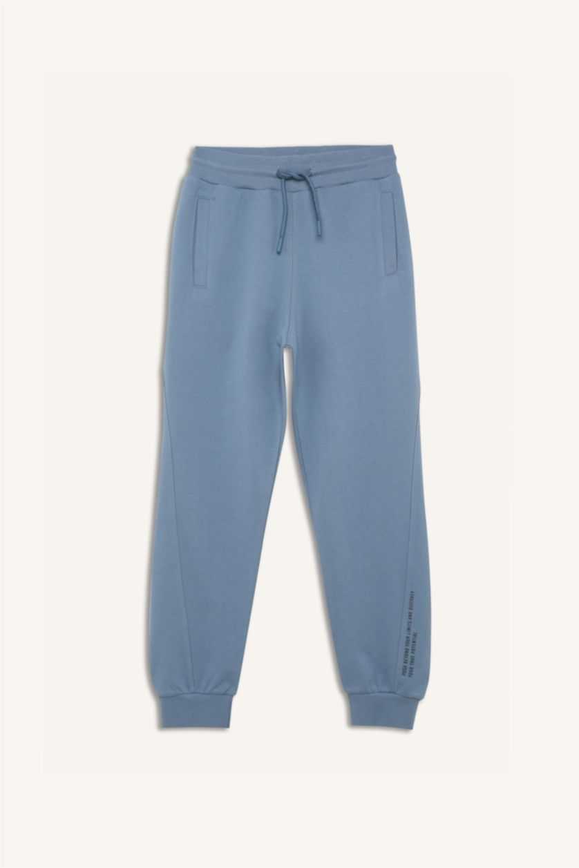 Boys & Teens Indigo Boy Regular Fit Slogan Printed Sweatpants