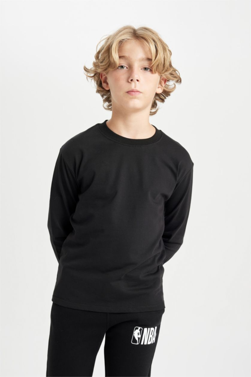 Young Boys - Teen Boys Black Regular Fit Long Sleeve T-Shirt