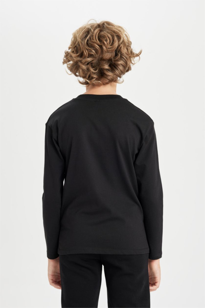 Young Boys - Teen Boys Black Regular Fit Long Sleeve T-Shirt