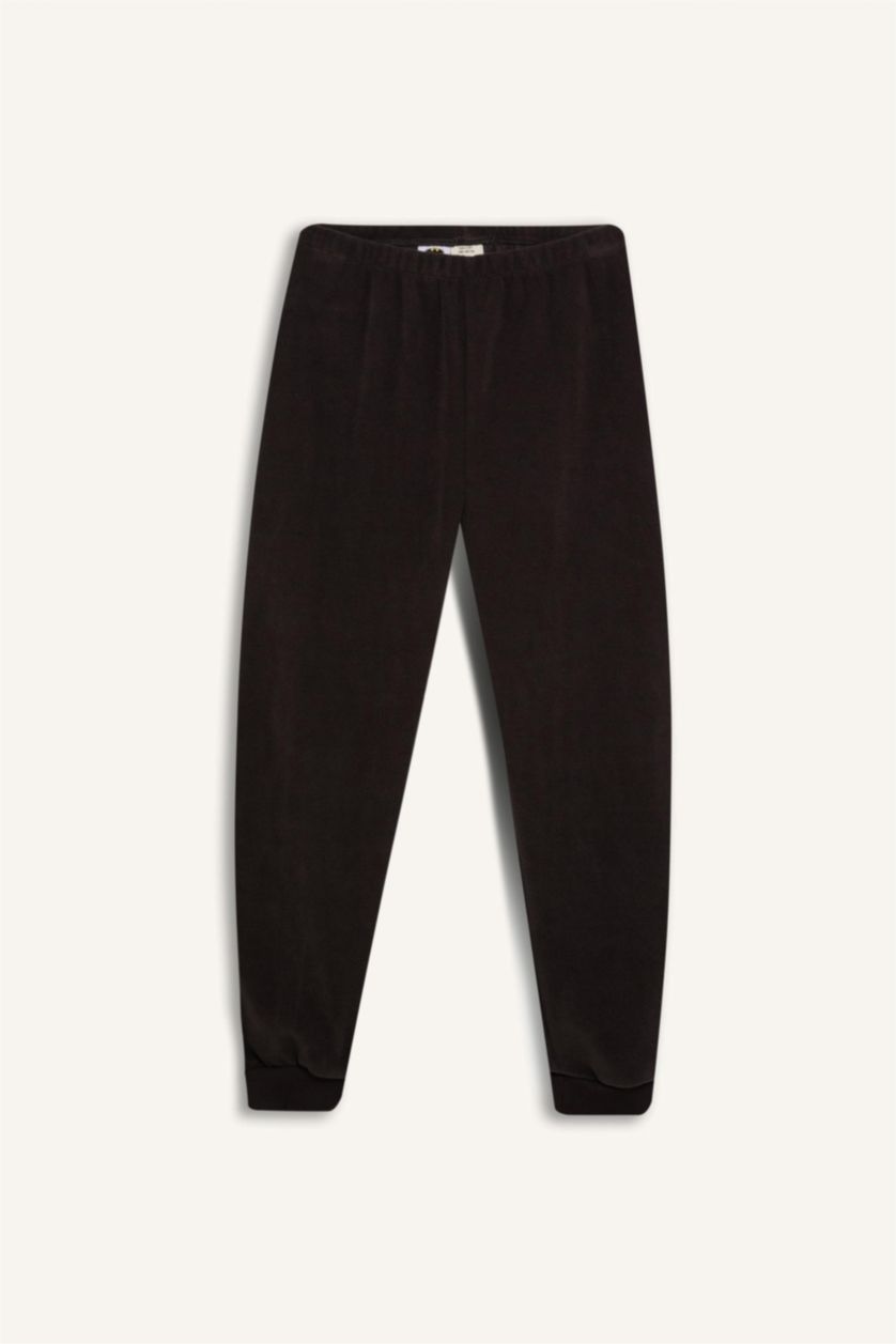 Erkek Çocuk - Genç Erkek Antrasit Erkek Çocuk Batman Pijama Takımı Polar Uzun Kollu Üst Beli Lastikli Uzun Alt