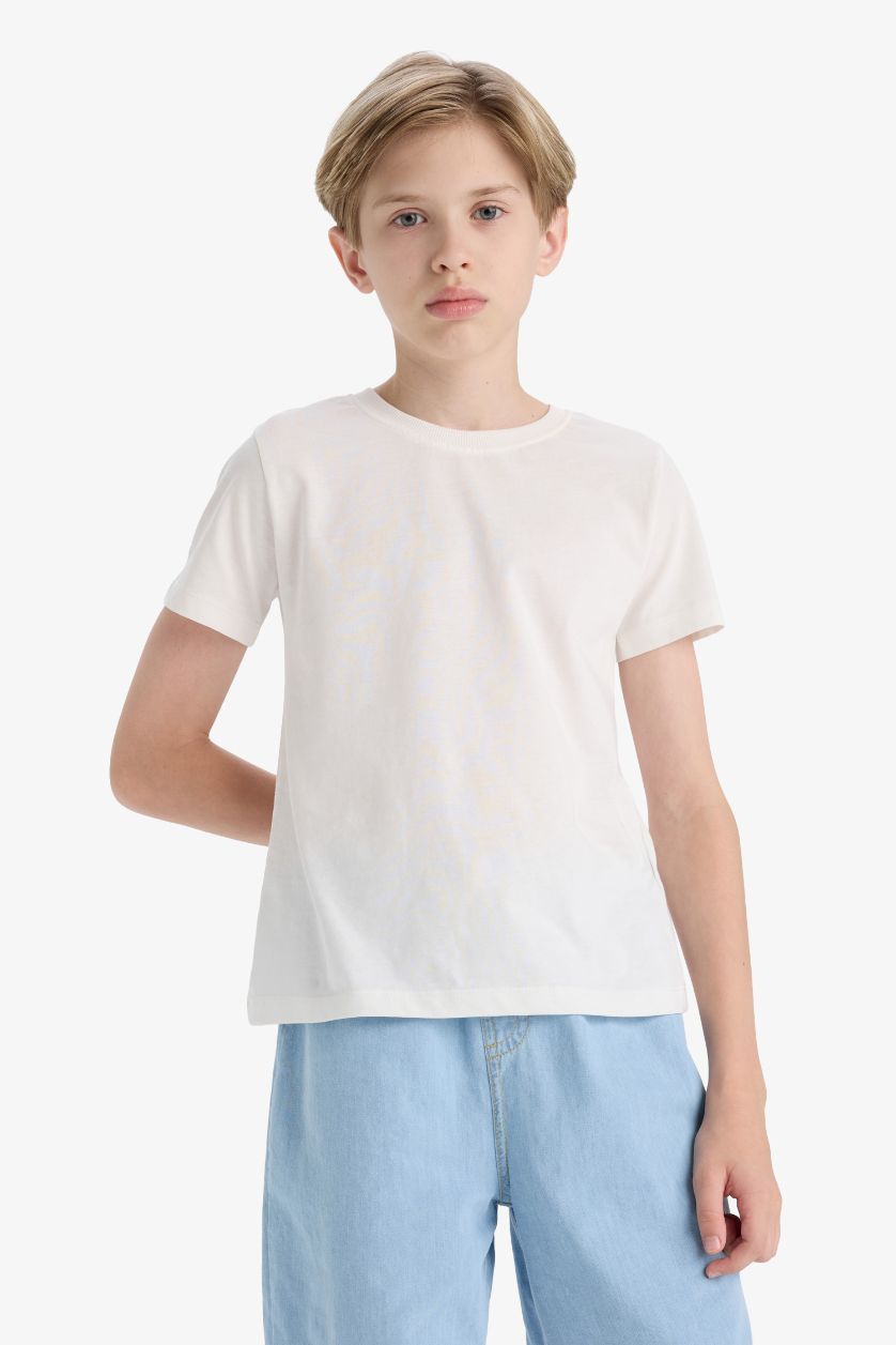 Erkek Çocuk - Genç Erkek Açık Mavi Beli Lastikli Jean Şort Erkek Çocuk