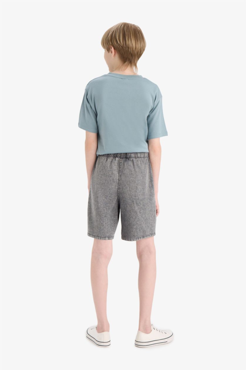 Erkek Çocuk - Genç Erkek Gri Jean Şort Erkek Çocuk