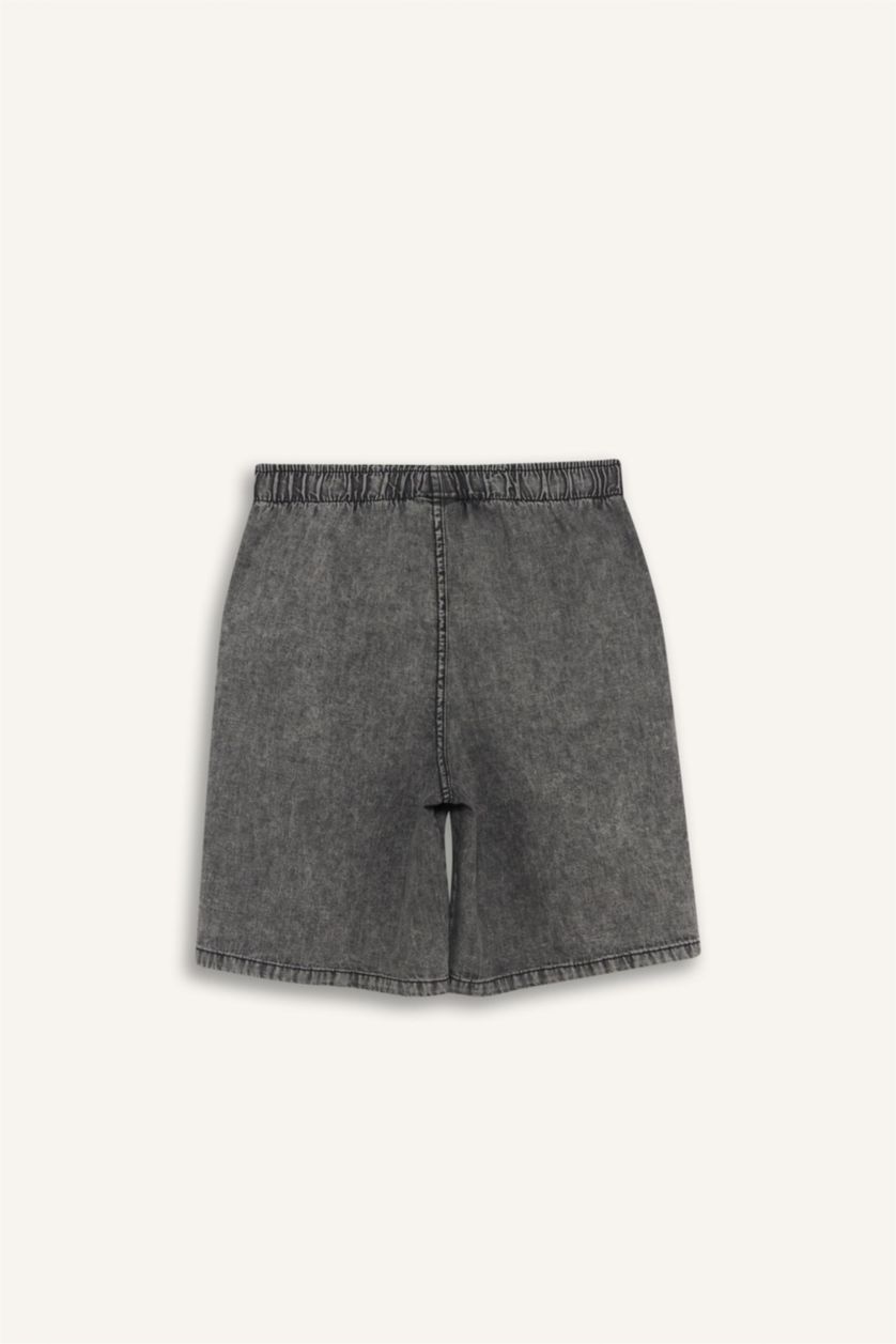 Erkek Çocuk - Genç Erkek Gri Jean Şort Erkek Çocuk