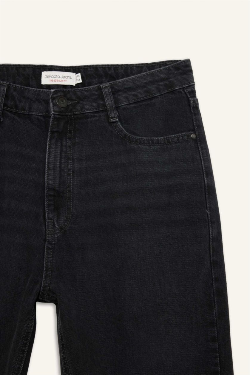 Man Black 90’S Slim Fit Super Skinny Hem Denim Trousers