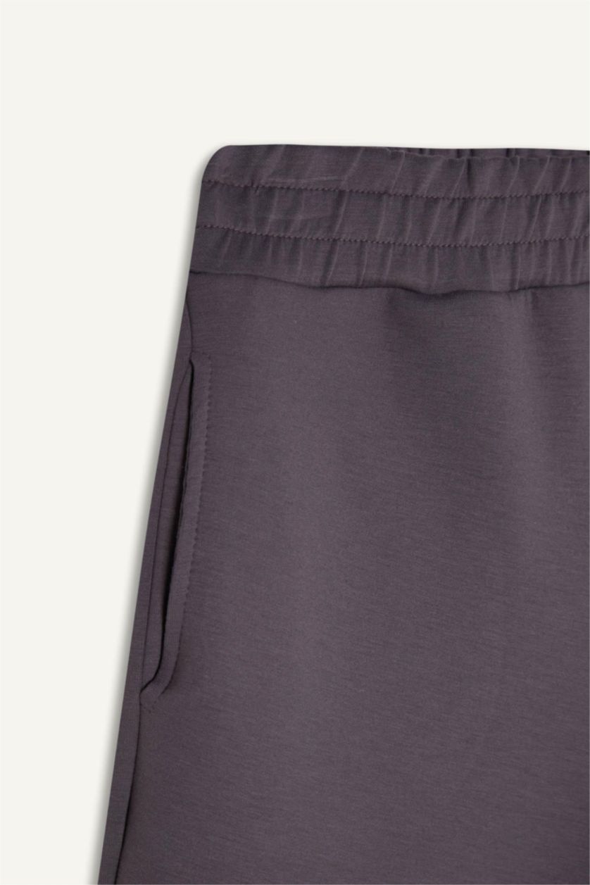 Kadın Mor Sporcu Jogger Eşofman Altı Beli Lastikli Standart Fit Standart Paça Standart Boy