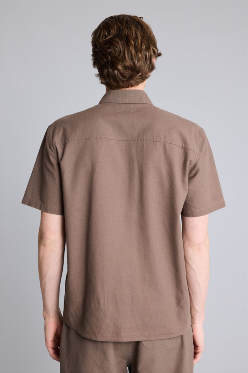 MAN Brown 100% Cotton Basic Shirt