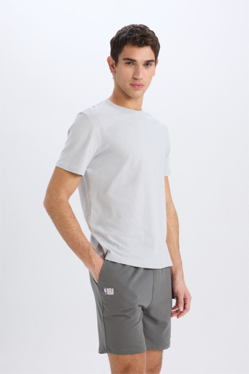 Erkek Koyu Gri NBA Brooklyn Nets Standart Fit Kısa Paça Şort