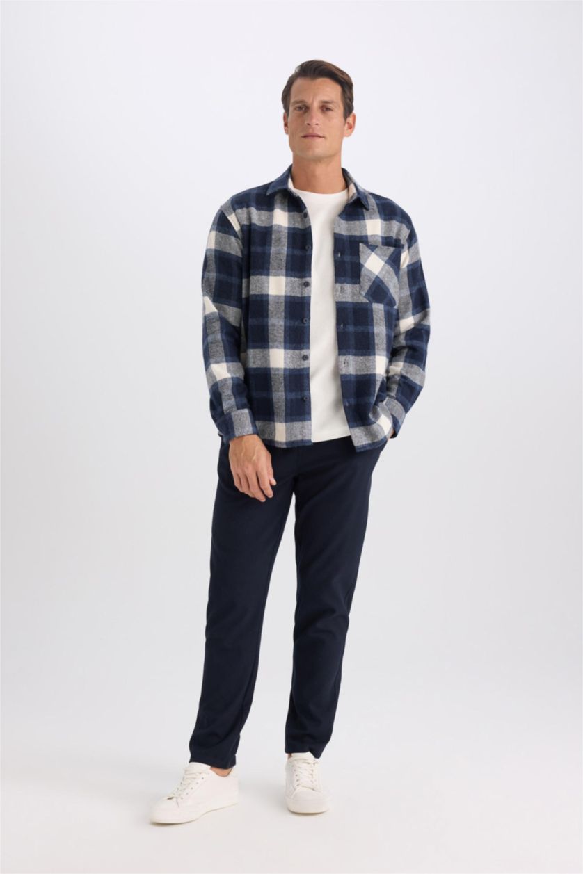 رجال كحلي بنطلون جوجر برجل عادي