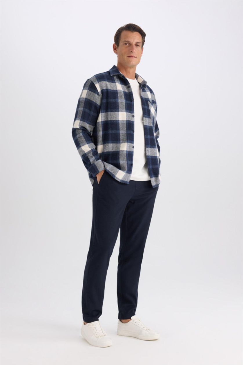 رجال كحلي بنطلون جوجر برجل عادي