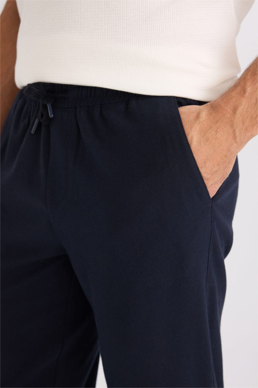 رجال كحلي بنطلون جوجر برجل عادي