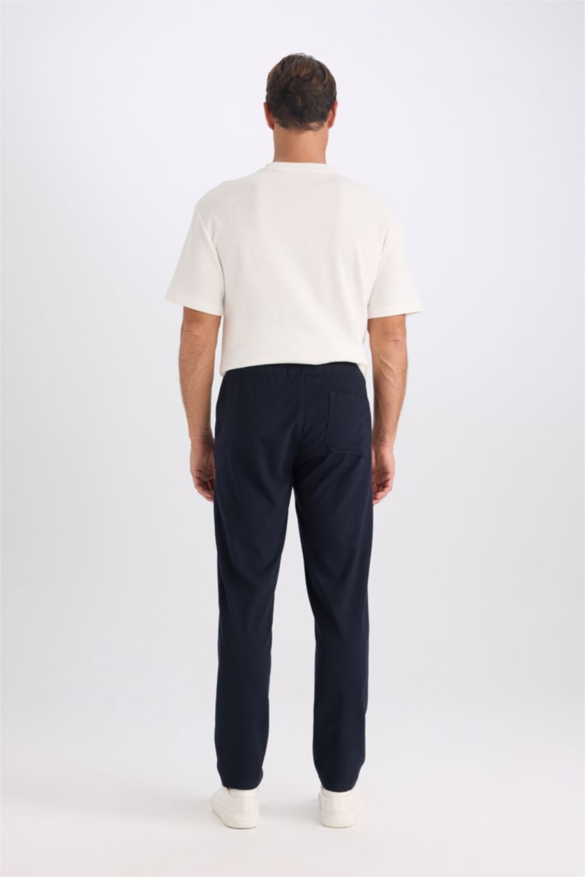 رجال كحلي بنطلون جوجر برجل عادي