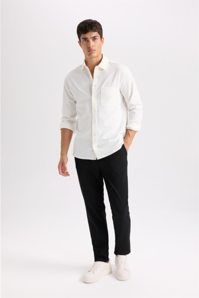 Erkek Siyah 	Basic Düz Beli Lastikli Bağcıklı Cepli Jogger Düz Paça Siyah Pantolon