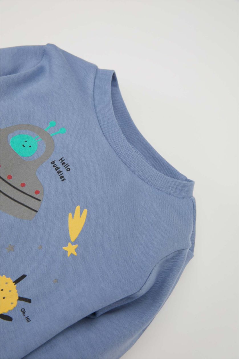 BABY BOY Blue Boy Baby Printed Long Sleeve Top Bottom 2 Piece Pajama Set