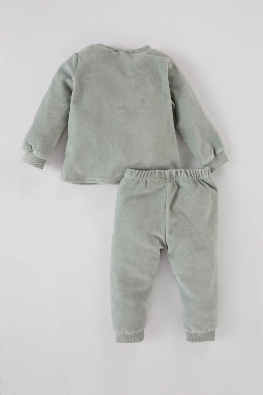 Erkek Bebek Mint Erkek Bebek Paw Patrol Pijama Takımı Uzun Kollu Velur Üst Beli Lastikli Alt