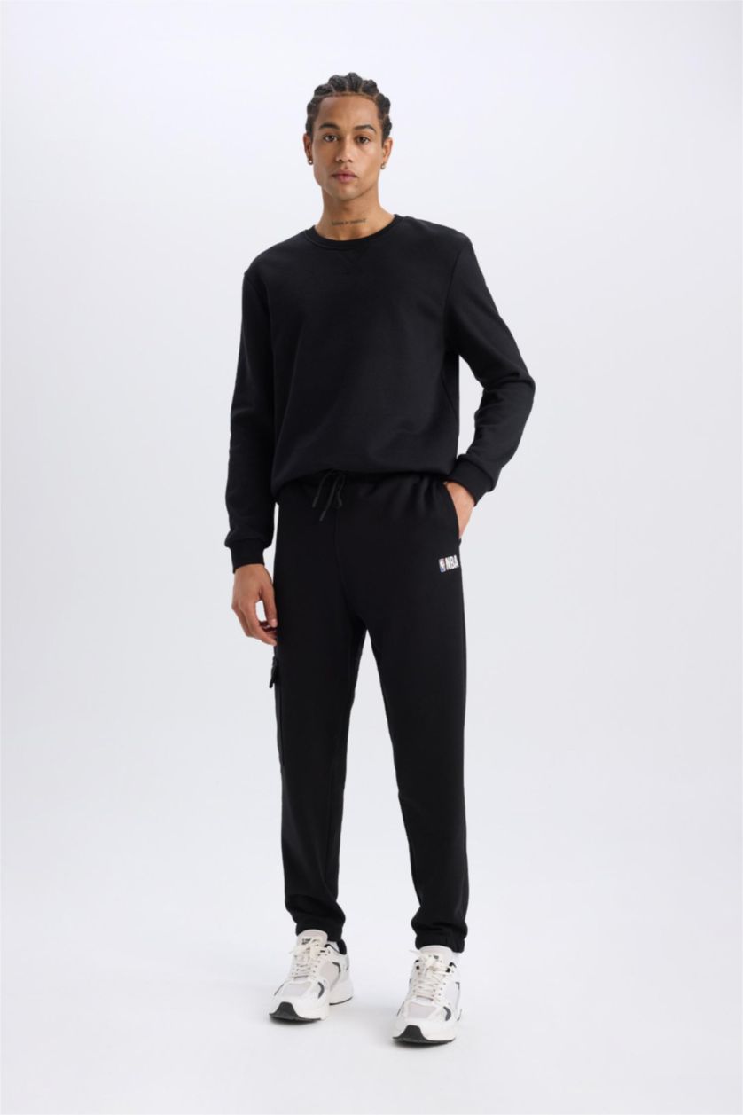 MAN Black DeFactoFit NBA Brooklyn Nets Standard Fit Scuba Fabric Sports Joggers