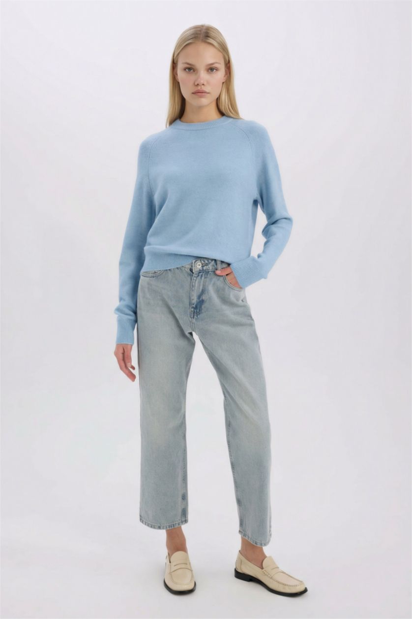 WOMAN Light Blue Regular Fit Pullover
