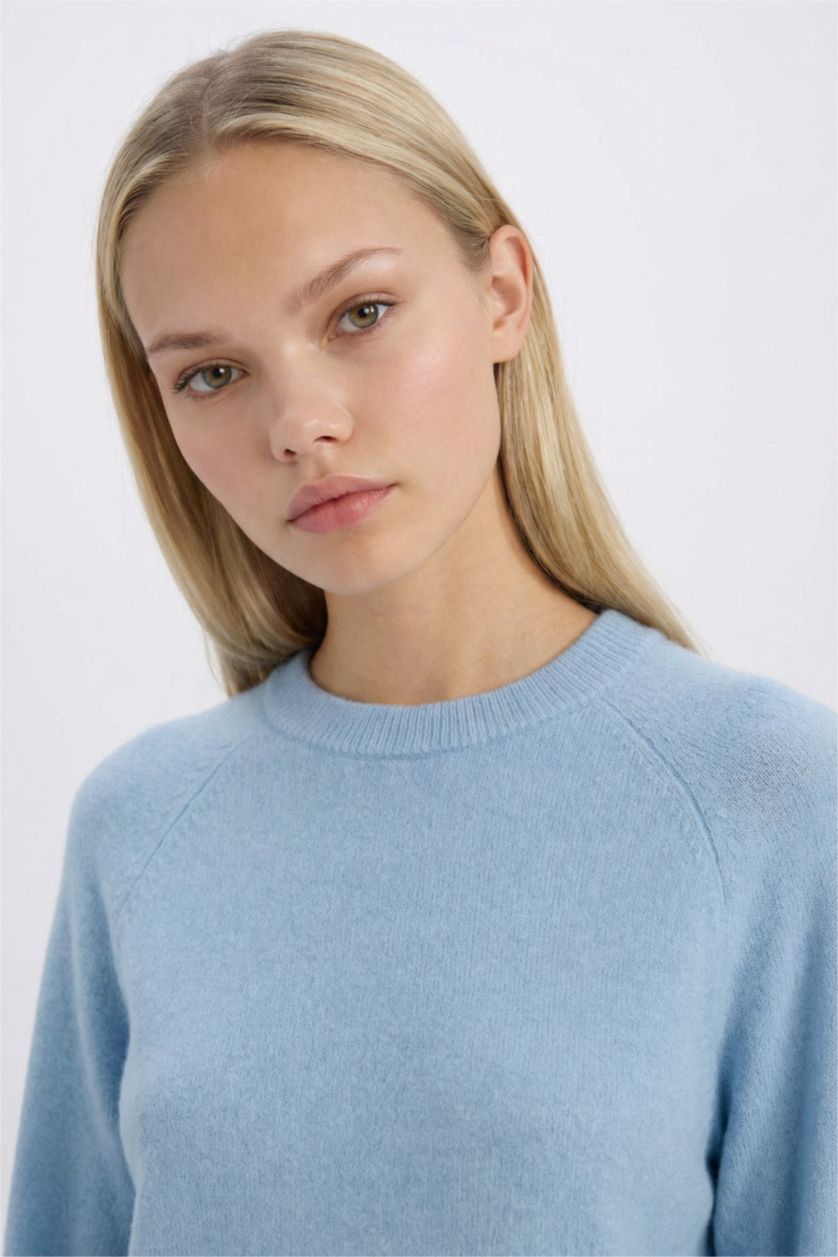 WOMAN Light Blue Regular Fit Pullover