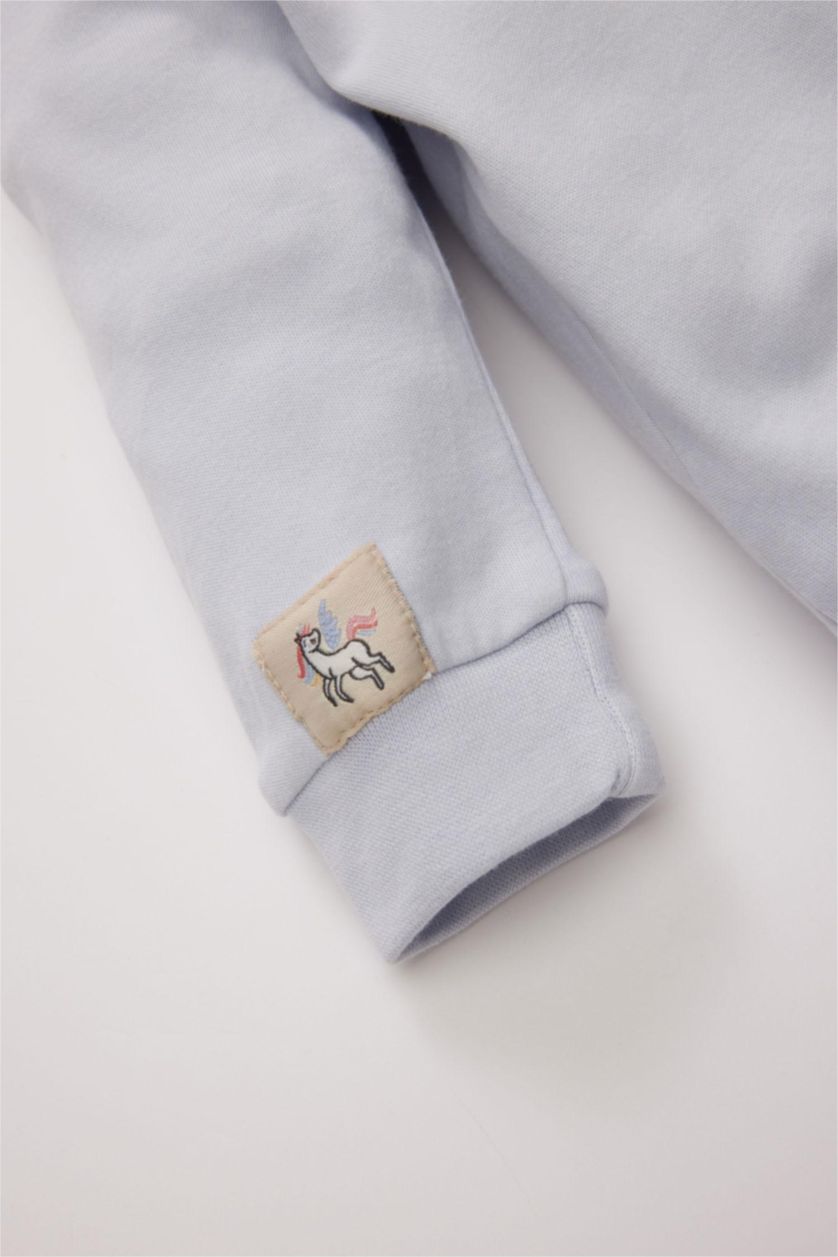 Baby Girl Light Pink Girl Baby Newborn Unicorn Printed 2 Piece Long Sleeve Jumpsuit