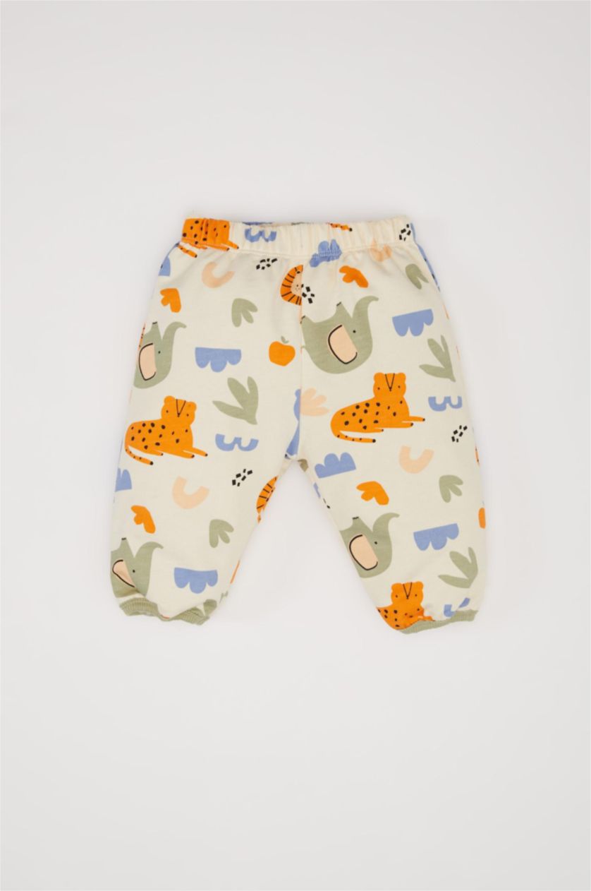 BÉBÉ GARÇON Beige Ensemble de sweatshirt et Jogging imprimés safari pour bébé garçon