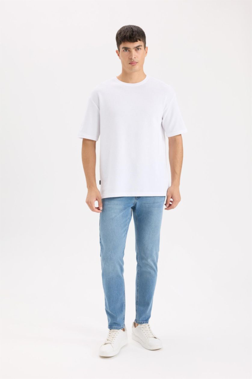 MAN Blue Slim Tapered Fit Normal Waist Jeans