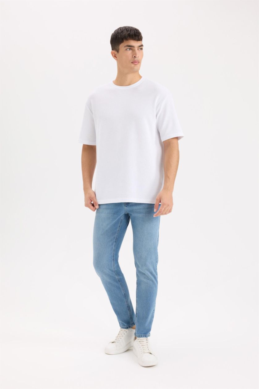 MAN Blue Slim Tapered Fit Normal Waist Jeans