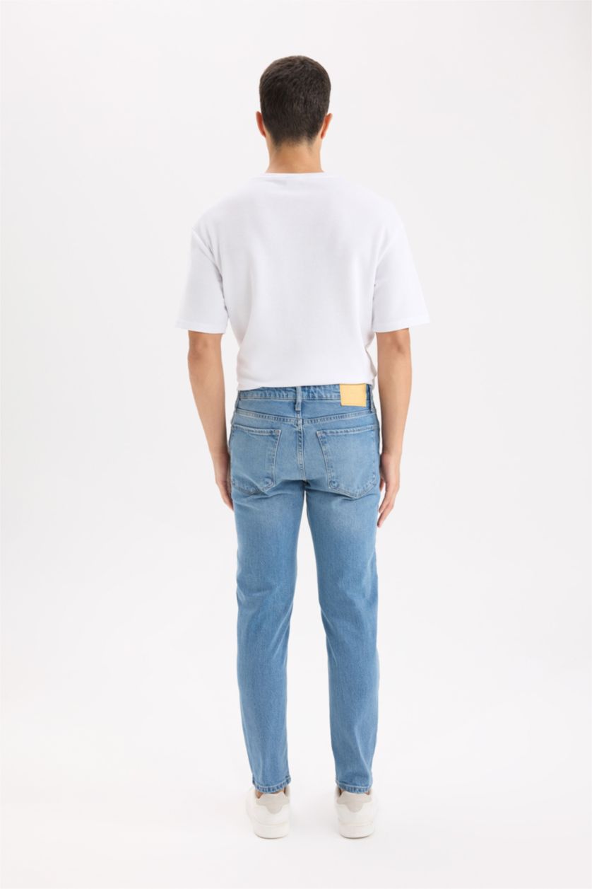 MAN Blue Slim Tapered Fit Normal Waist Jeans