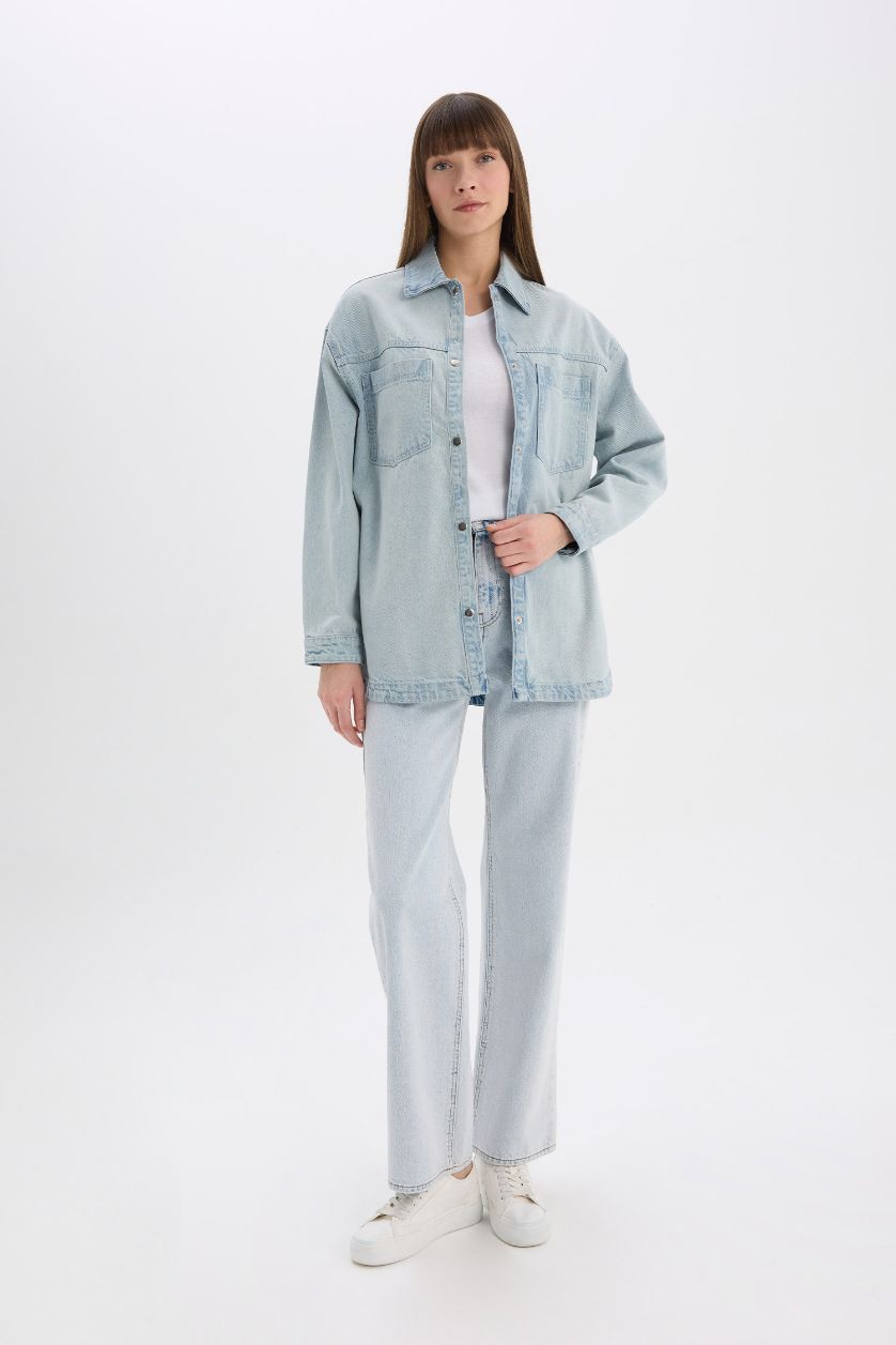 Қыздар Және Жасөспірімдер Ашық Көк Куртка