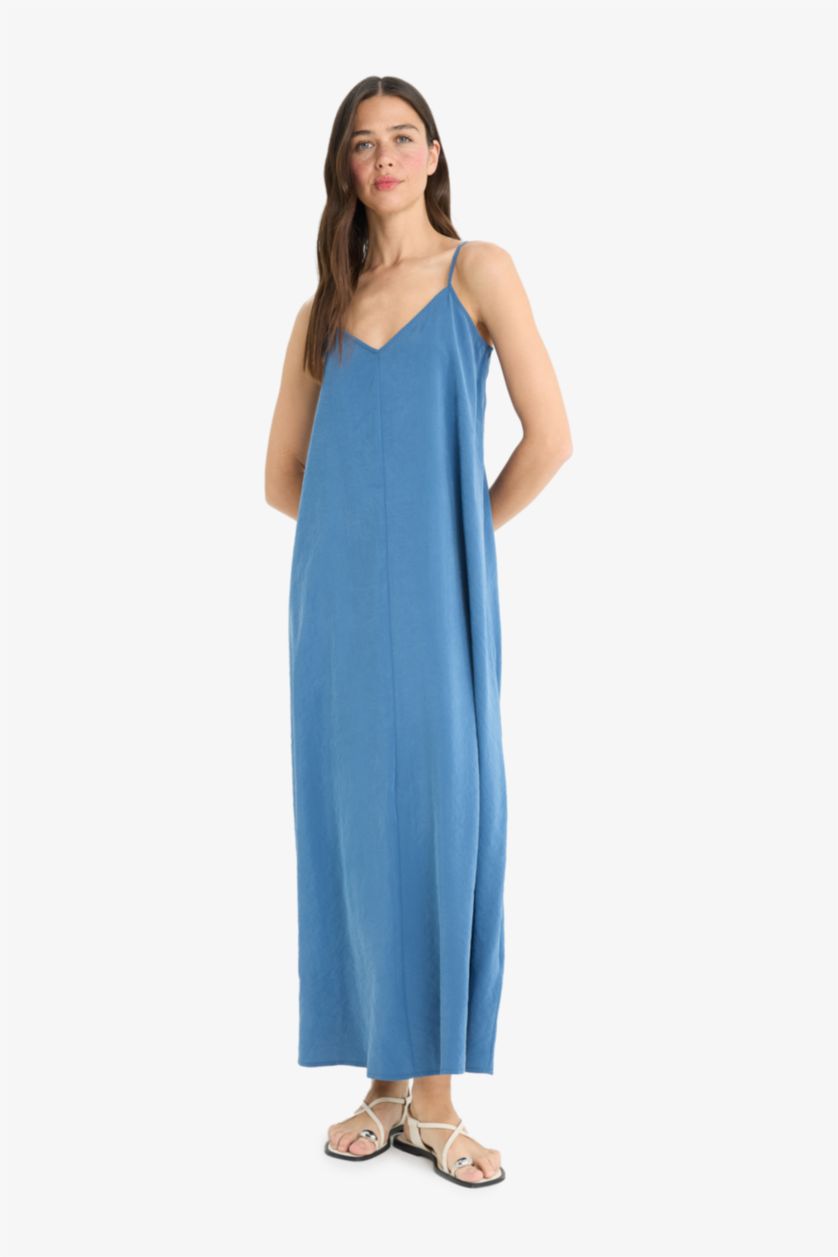 Kadın Mavi Modal Maxi Elbise