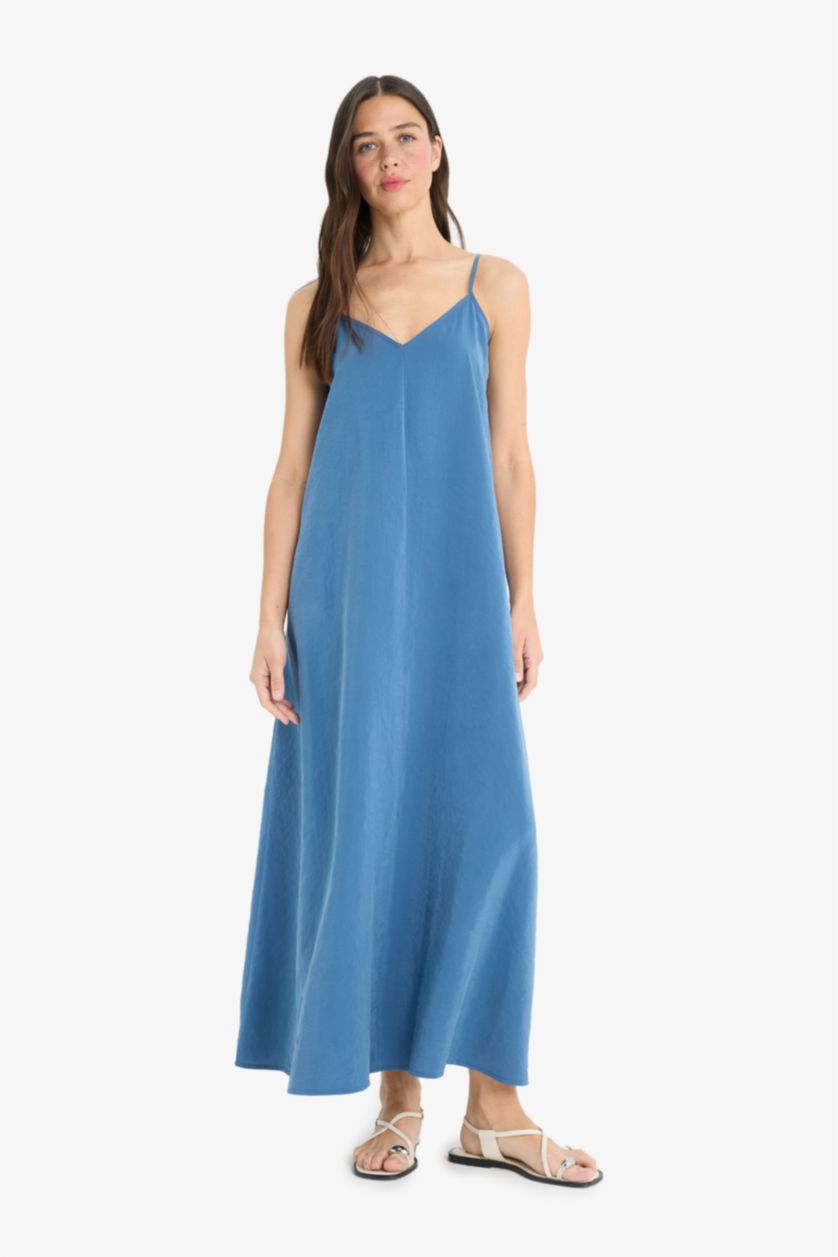 Kadın Mavi Modal Maxi Elbise