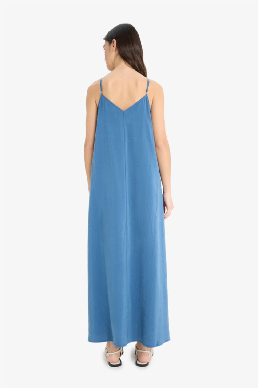 Kadın Mavi Modal Maxi Elbise