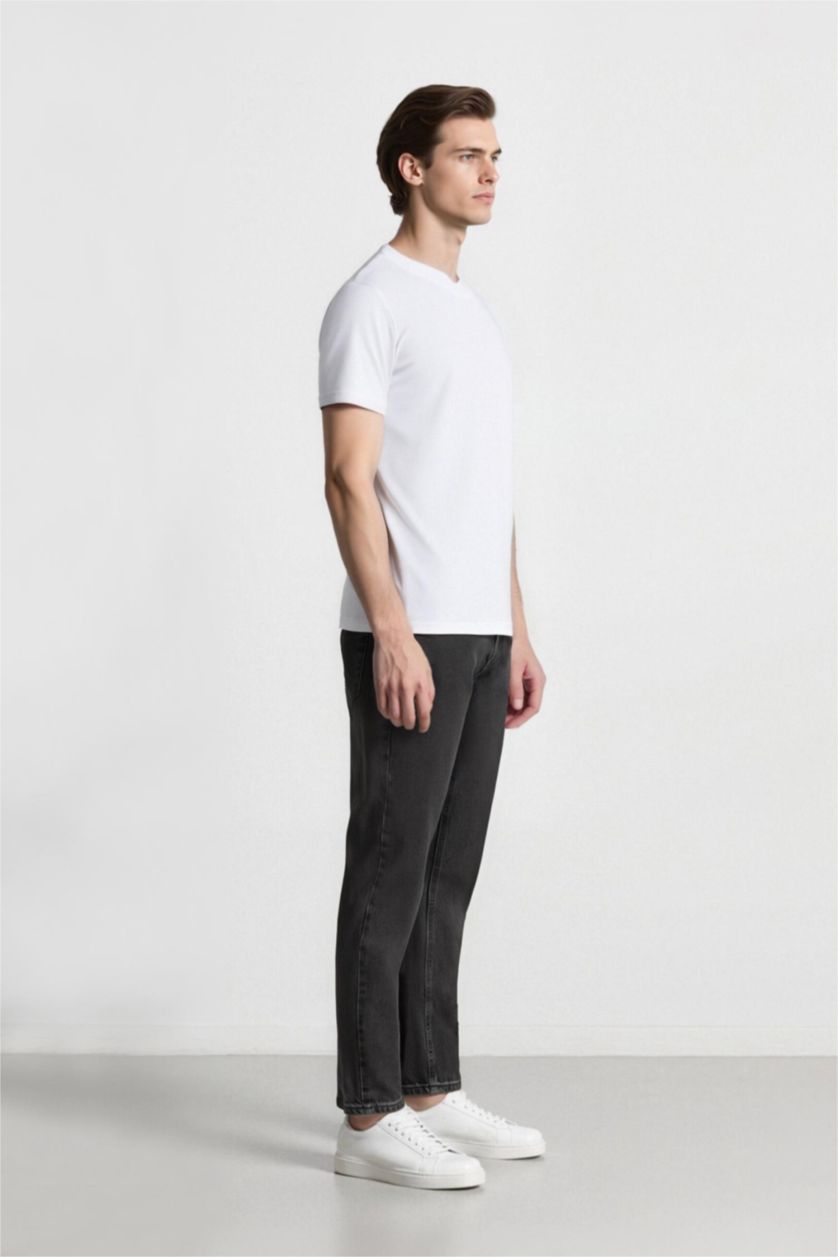 MAN Anthracite Slim Cropped Fit Normal Waist Jeans