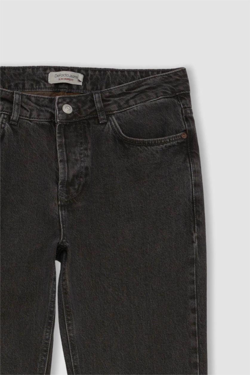 MAN Anthracite Slim Cropped Fit Normal Waist Jeans