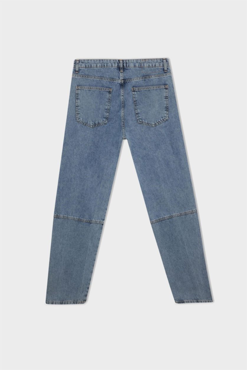 HOMME BLEU Clair Pantalon en Jean à Coupe décontractée et jambes larges