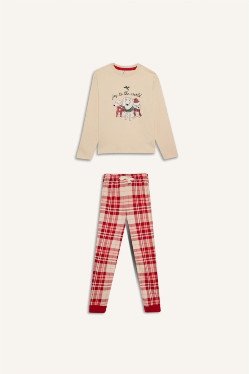 GIRLS & TEENS Sand Girl Christmas Themed Top Bottom 2 Piece Pajama Set