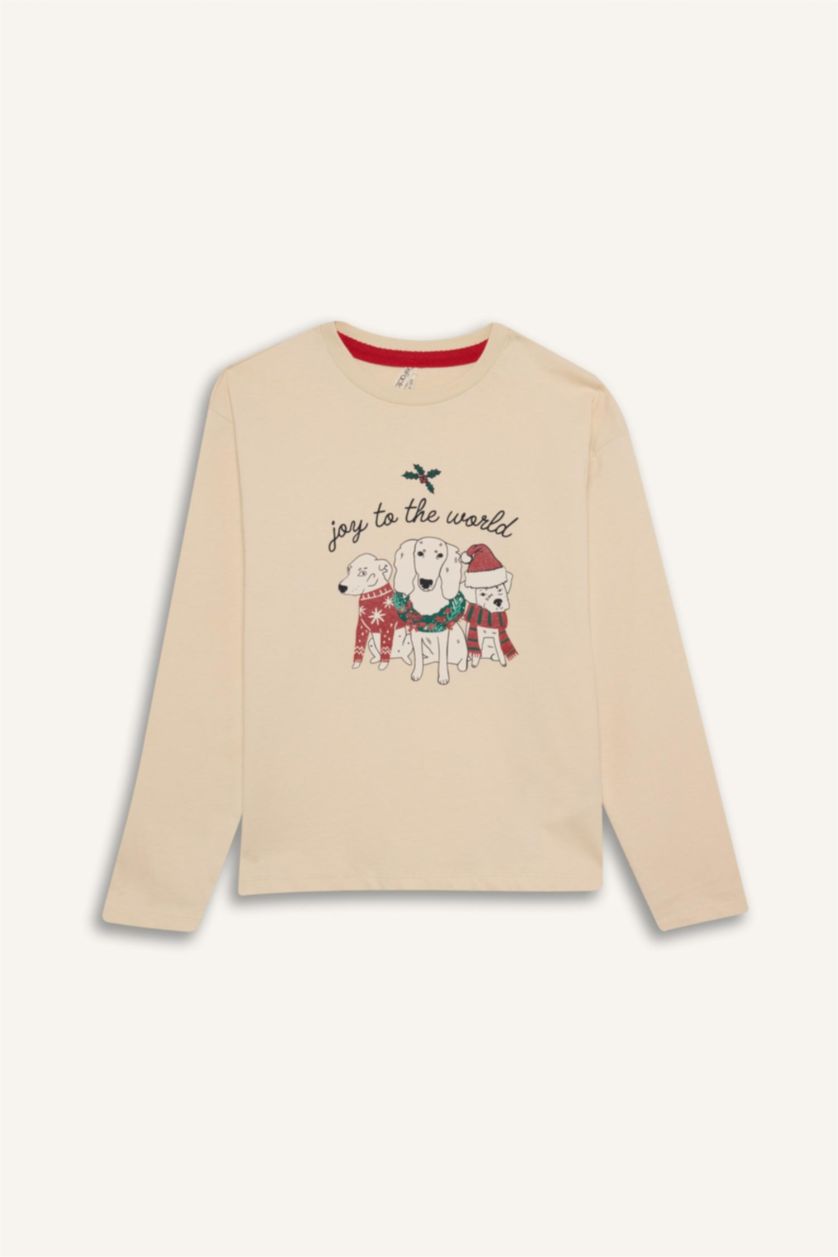 GIRLS & TEENS Sand Girl Christmas Themed Top Bottom 2 Piece Pajama Set