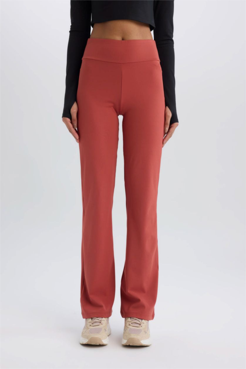 Woman Light Bordeaux DeFactoFit Flare Fit Standard Length Trousers