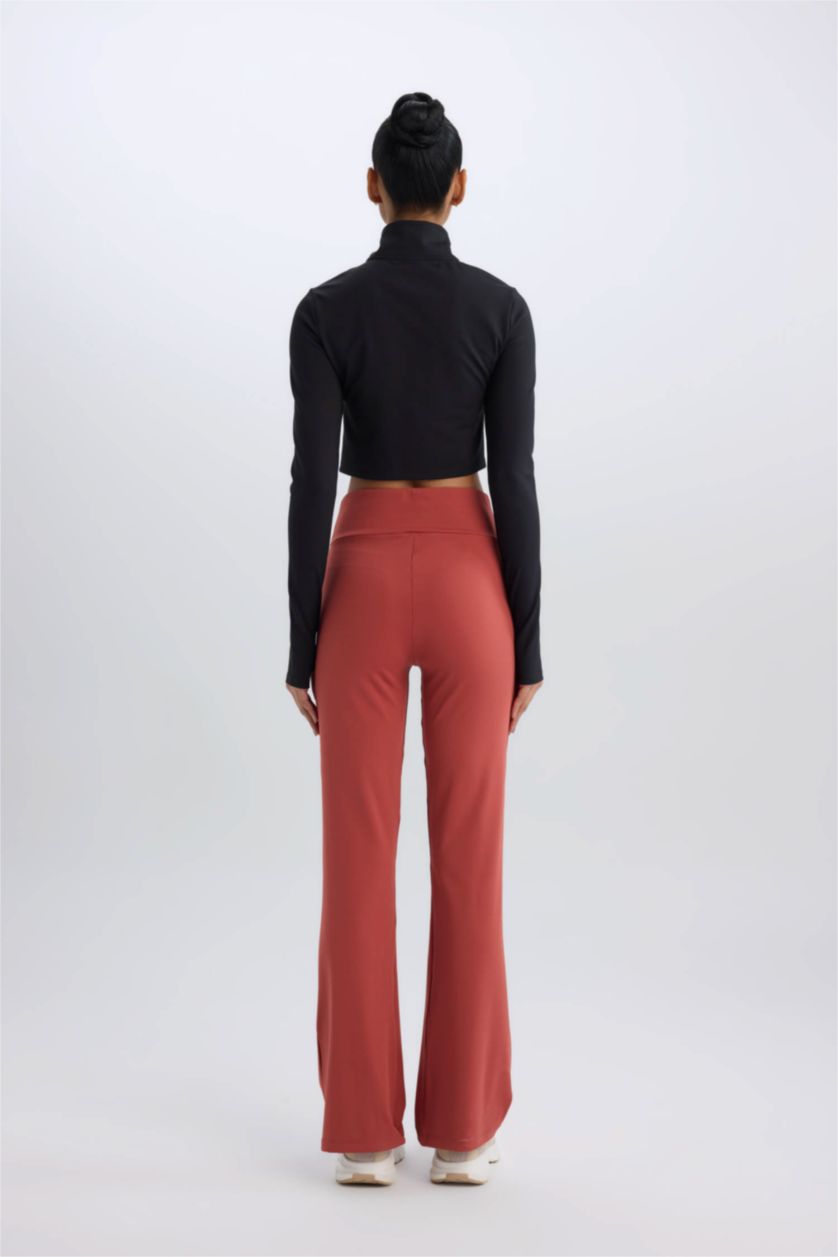 Woman Light Bordeaux DeFactoFit Flare Fit Standard Length Trousers