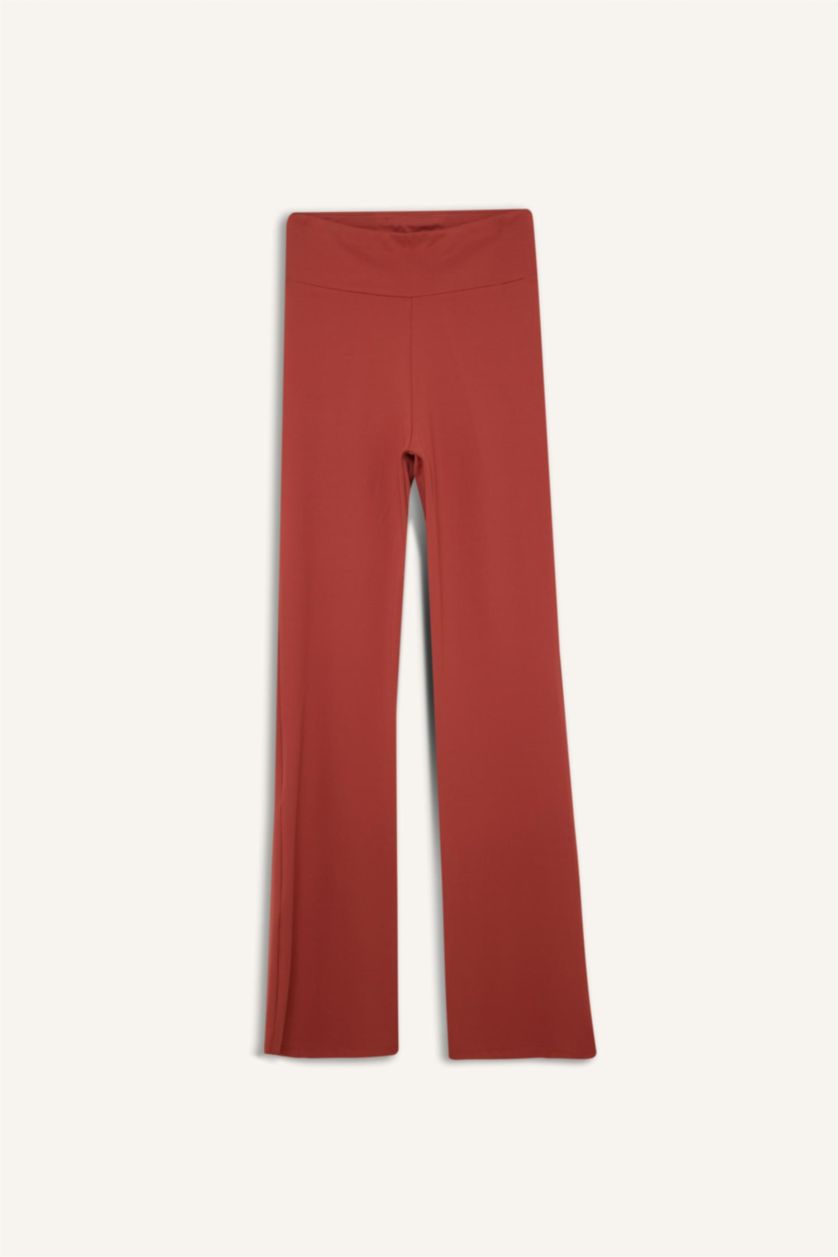 Woman Light Bordeaux DeFactoFit Flare Fit Standard Length Trousers