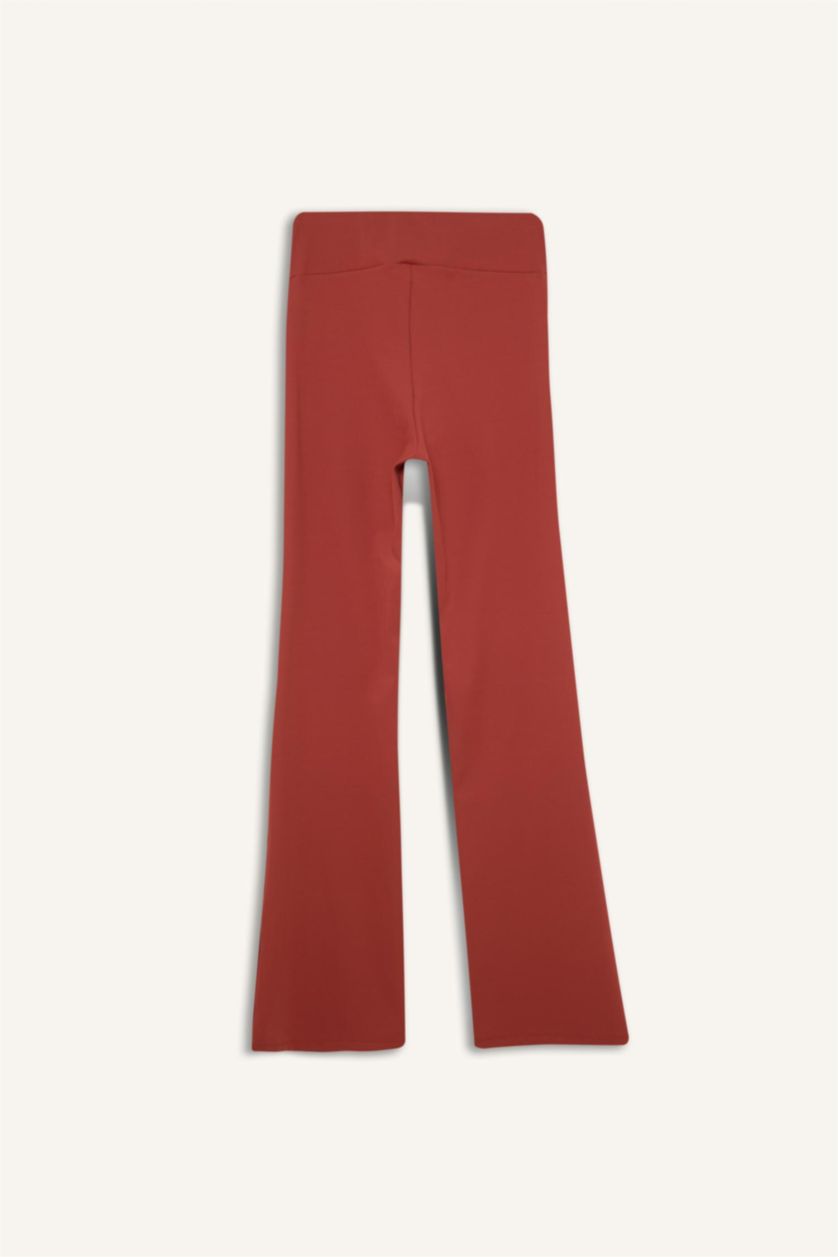 Woman Light Bordeaux DeFactoFit Flare Fit Standard Length Trousers