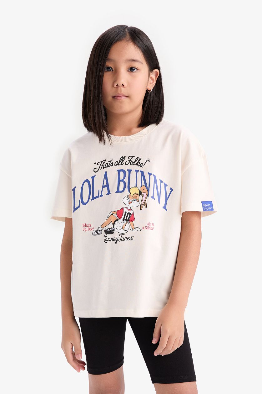 GIRLS & TEENS Ecru Girl Looney Tunes Relax Fit Crew Neck T-Shirt
