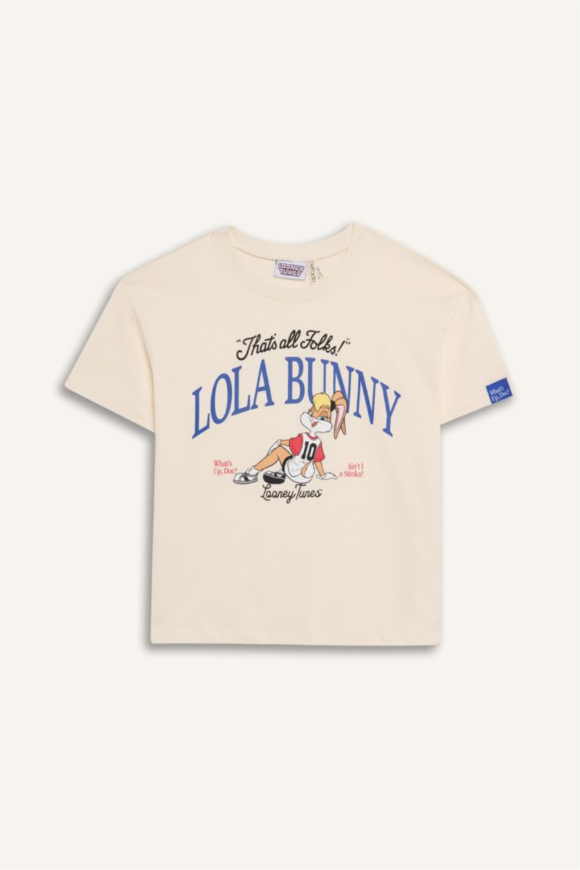 GIRLS & TEENS Ecru Girl Looney Tunes Relax Fit Crew Neck T-Shirt